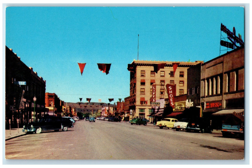 c1950 Business District Establishments Cars Grand Junction Colorado CO Postcard