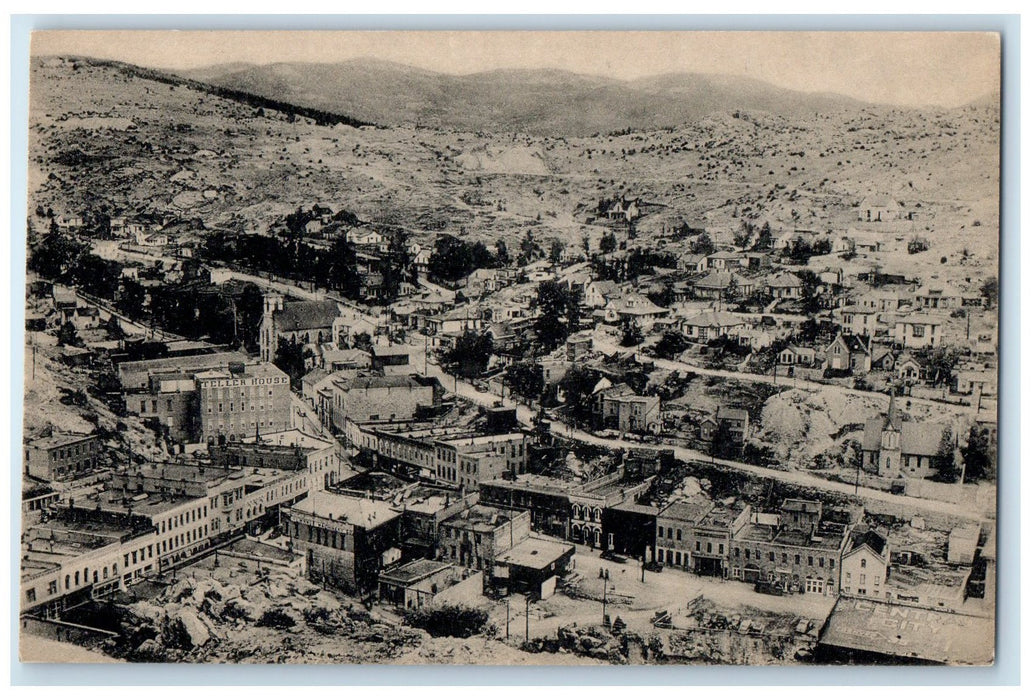 c1910 From Nearby Mountain Aerial View Central City Colorado CO Antique Postcard