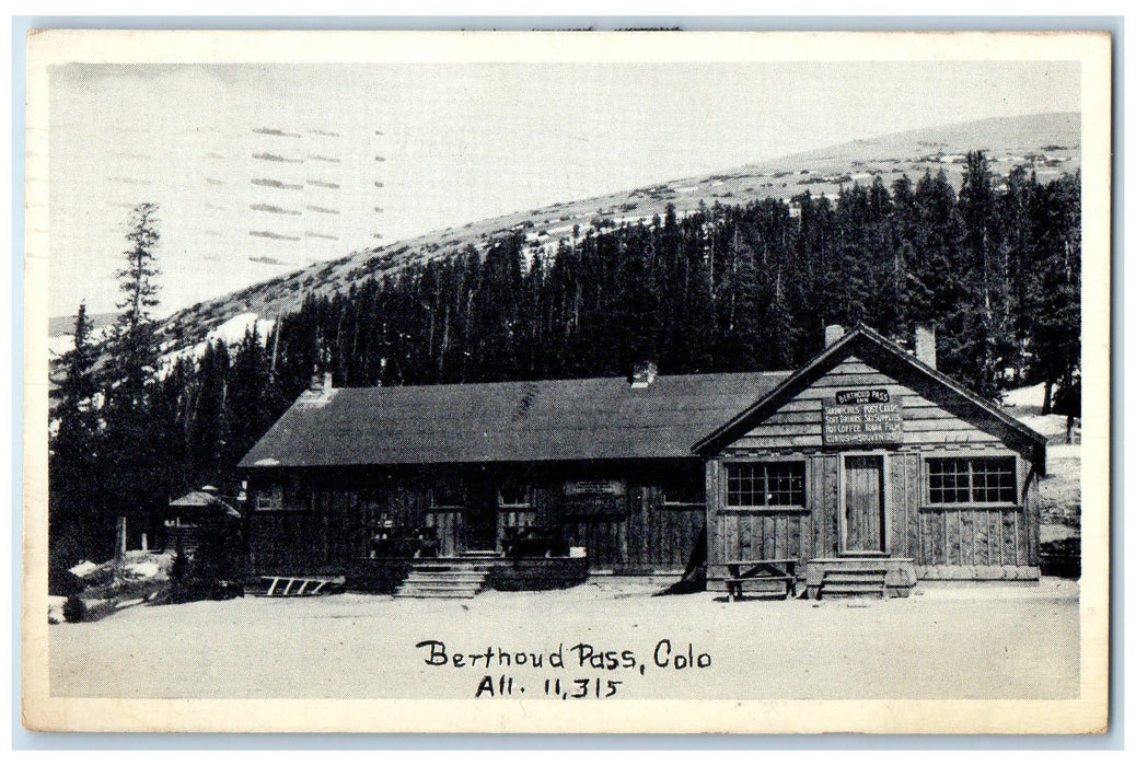 1941 Shelter Lodge Snow Skiing Grove Berthoud Pass Colorado CO Posted Postcard