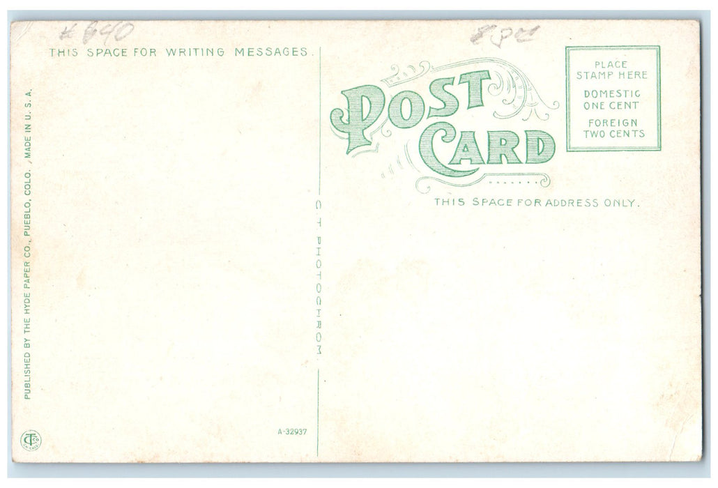c1910 YMCA Building Entrance Dirt Road Street View Pueblo Colorado CO Postcard
