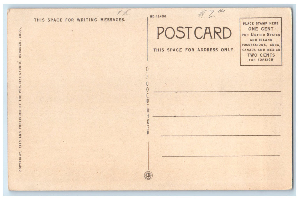 c1920's Through The Spruces Durango Silverton Ouray Highway Colorado CO Postcard