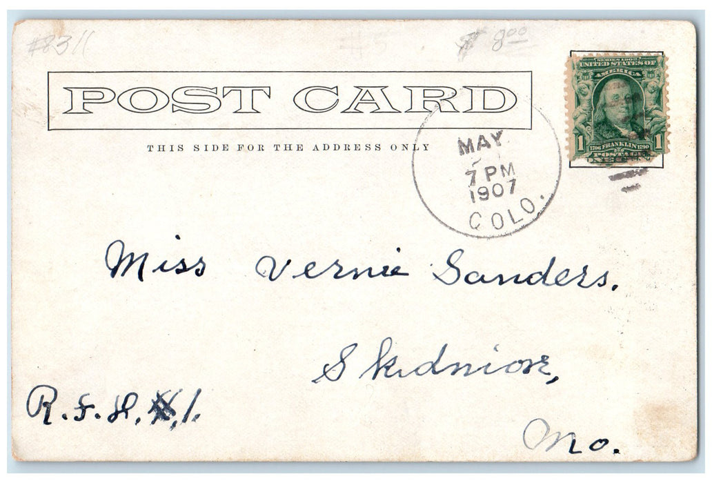 1907 New Opera House Building Entrance View Greeley Colorado CO Posted Postcard