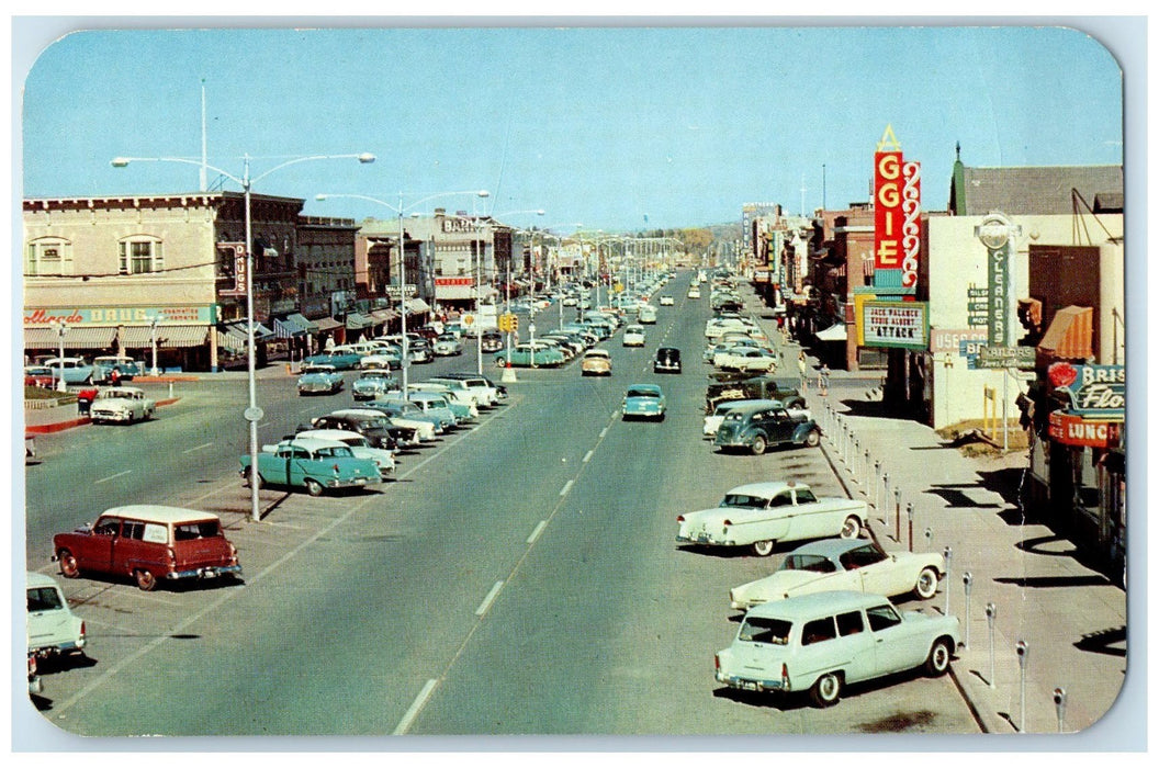 c1950's College Avenue & Business Section View Ft. Collins Colorado CO Postcard