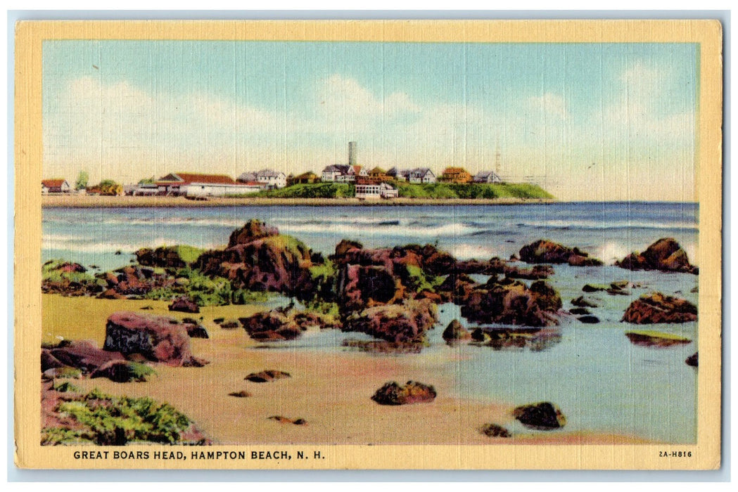 1946 Great Boars Head Hampton Beach Shoreline New Hampshire NH Posted Postcard