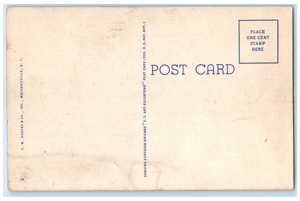 c1940's A Close Finish Saratoga Race Track Saratoga Springs New York NY Postcard