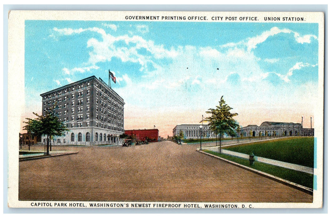 c1920's Capitol Park Hotel Restaurant Fireproof Hotel Washington DC Postcard