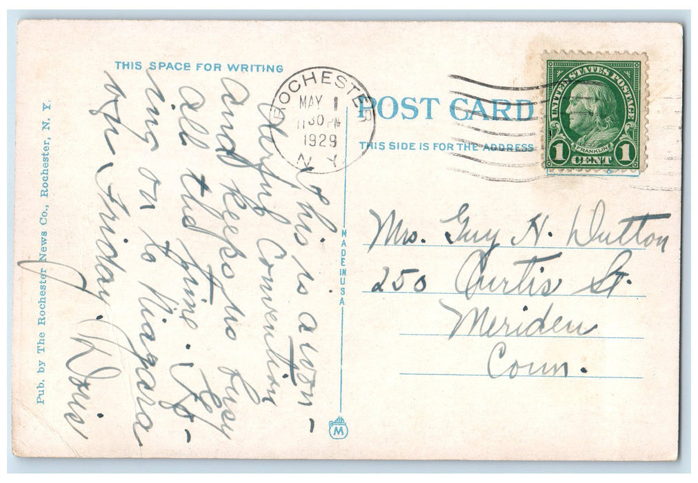 1929 Geo. Eastmans Gardens Flower Beads Landscape Rochester New York NY Postcard
