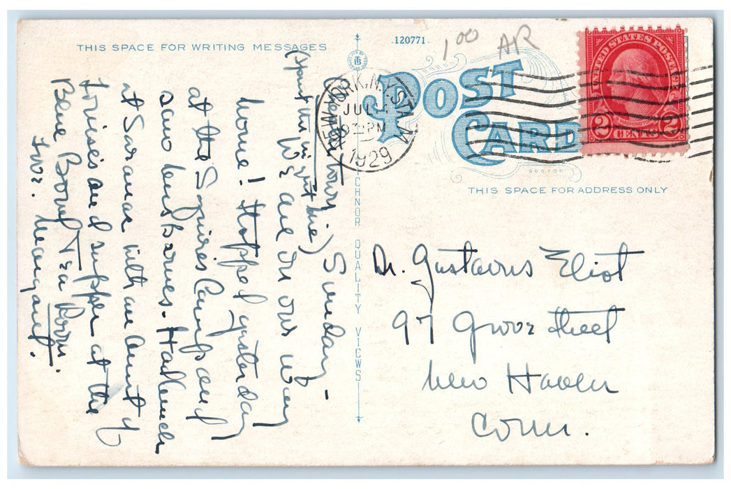 1929 The Winding Road Wilmington Notch Drive Lake Placid New York NY Postcard