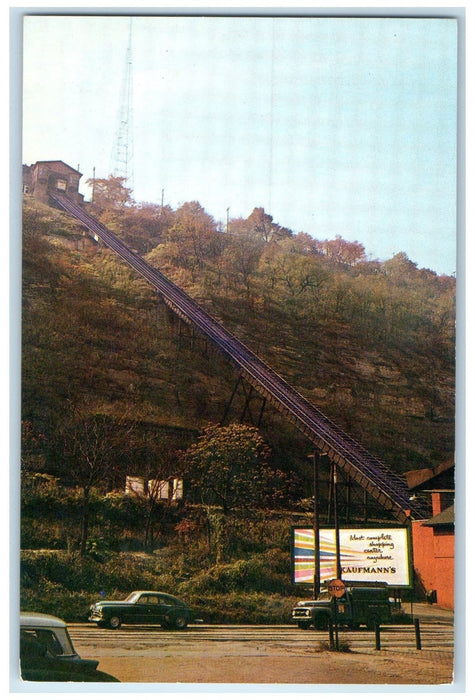 c1950 Monongahela Inclined Plane Classic Car Pittsburgh Pennsylvania PA Postcard