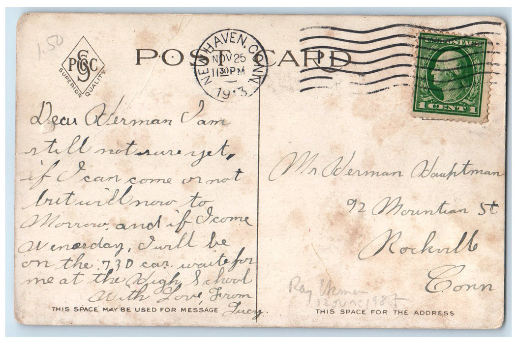 1913 Proposed NY NH & H Ry Station Building New Haven Connecticut CT Postcard