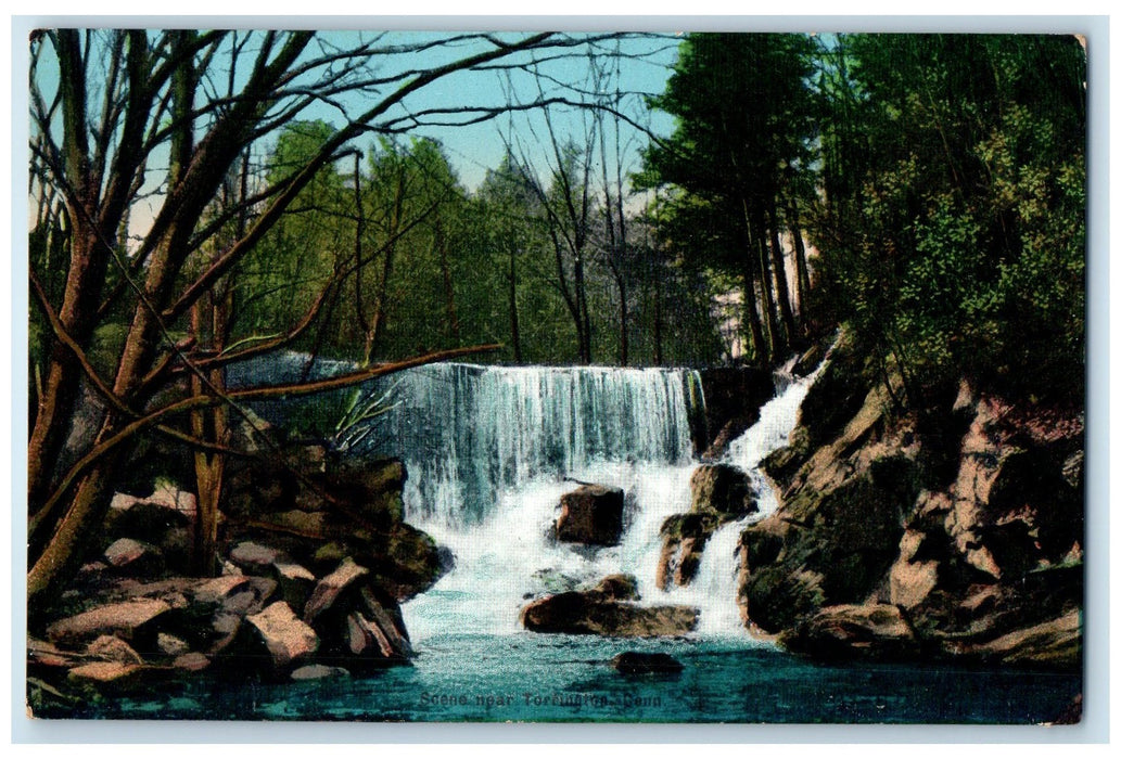 c1950's Water Falls Groves Stream Torrington Pennsylvania PA Unposted Postcard