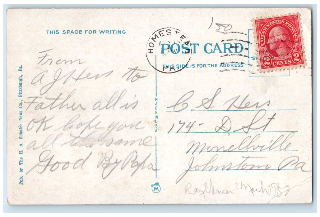 c1950 Monongahela Incline South Side Horse Buggy Trolley Pittsburgh PA Postcard