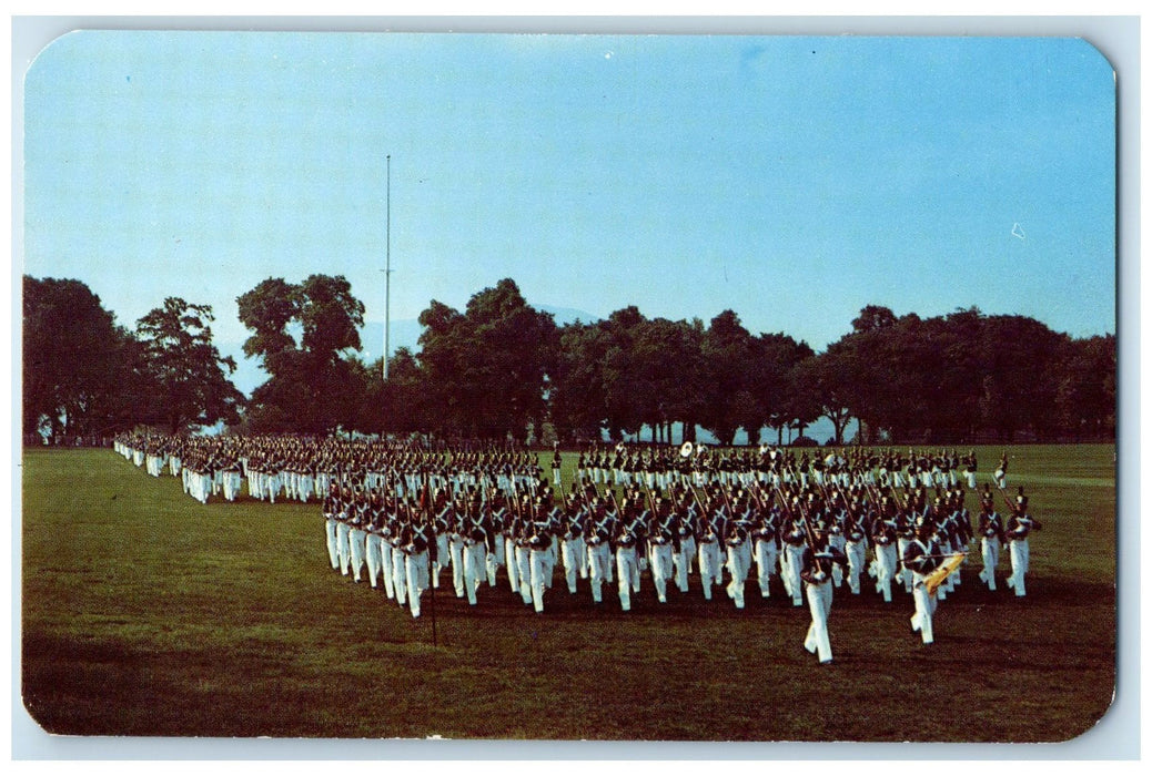 c1950's Cadet Parade Precision Marching Drills West Point New York NY Postcard