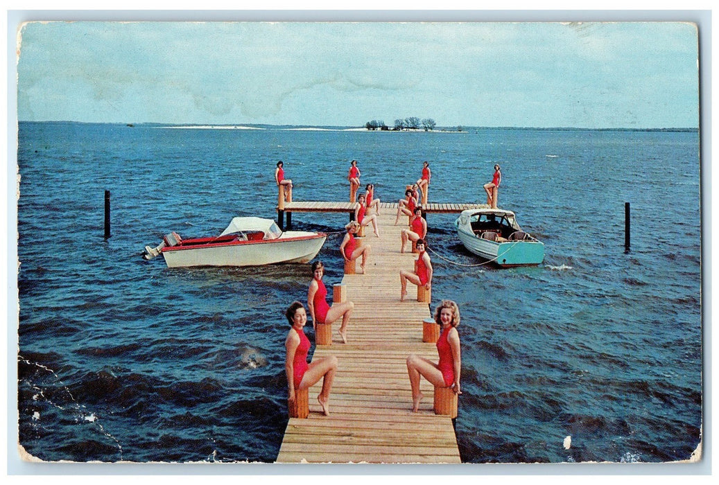 c1950's Dolphinettes Water Ballet Team Performers Vero Beach Florida FL Postcard