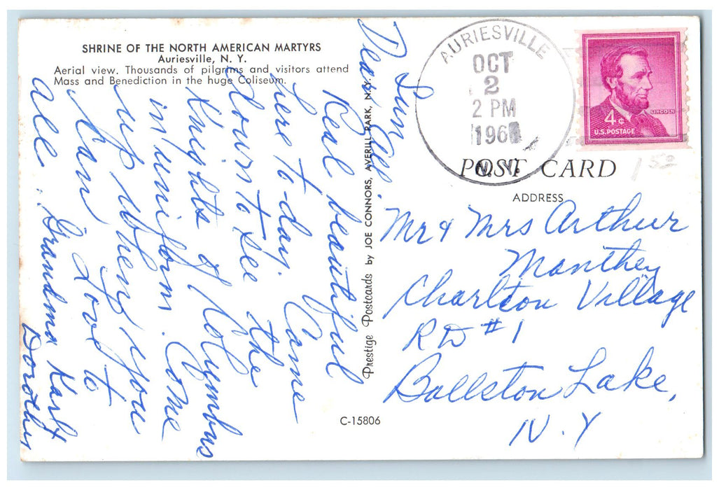 1960 Shrine Of The North American Martyrs View Auriesville New York NY Postcard