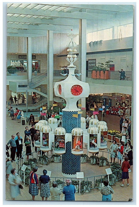 1962 The Unique Clock Of The Nation Midtown Plaza Rochester New York NY Postcard
