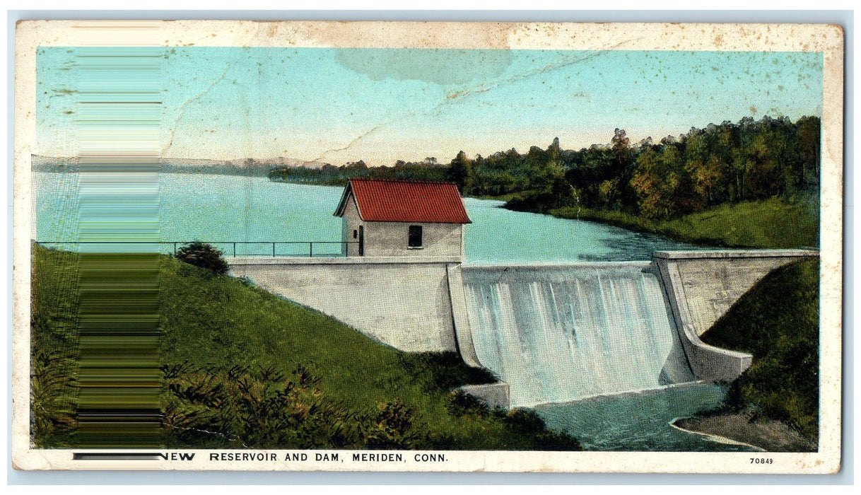 c1940's New Reservoir And Dam Meriden Connecticut CT Unposted Vintage Postcard