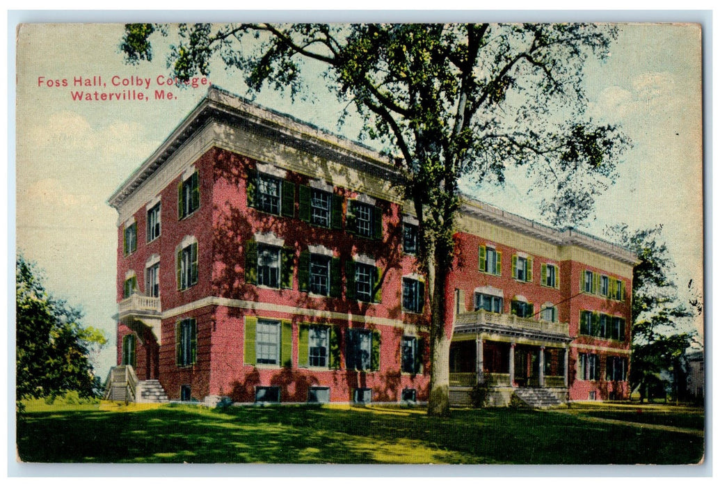 c1910's Foss Hall Colby College Exterior Waterville Maine ME Unposted Postcard