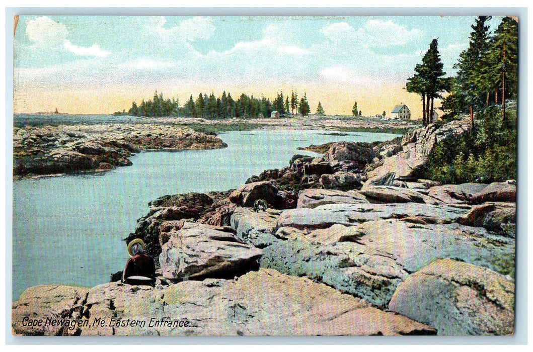 c1910's Eastern Entrance River Cape Newagen Maine ME Unposted Vintage Postcard