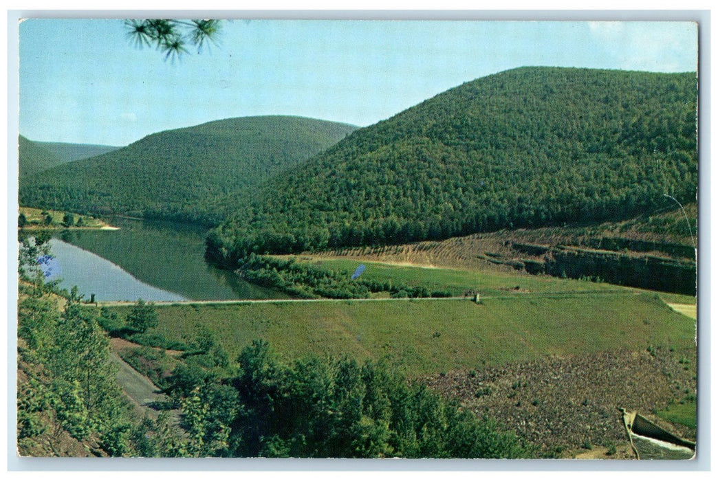c1960's Little Pine Creek Dam Waterville Pennsylvania PA Unposted Trees Postcard