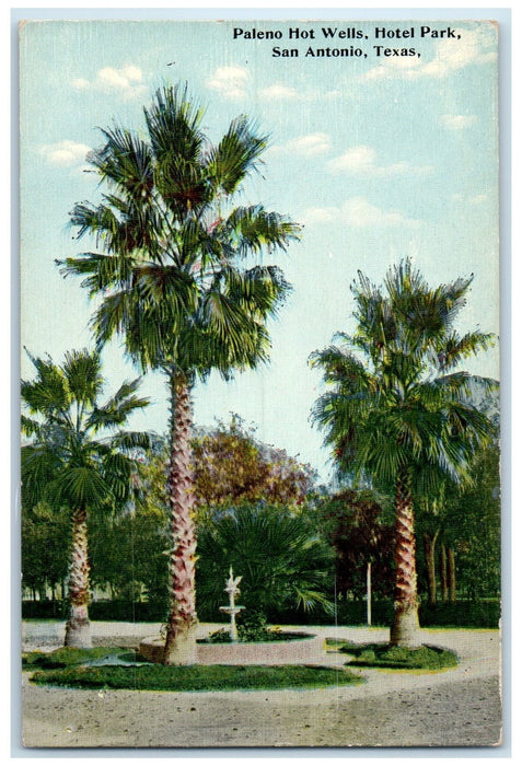 c1910's Paleno Hot Wells Hotel Trees Park San Antonio Texas TE Unposted Postcard