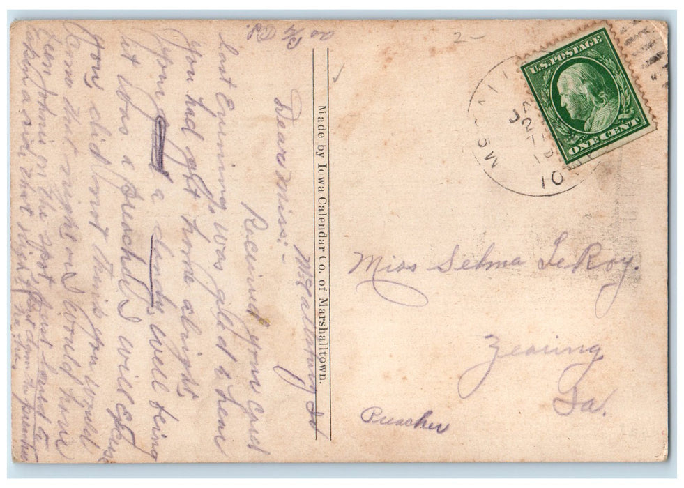 c1920's East Main Street Dirt Road Establishments McCallsburg Iowa IA Postcard