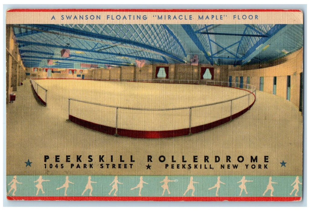 c1940's Peekskill Rollerdrome Roller Skating View Peekskill New York NY Postcard