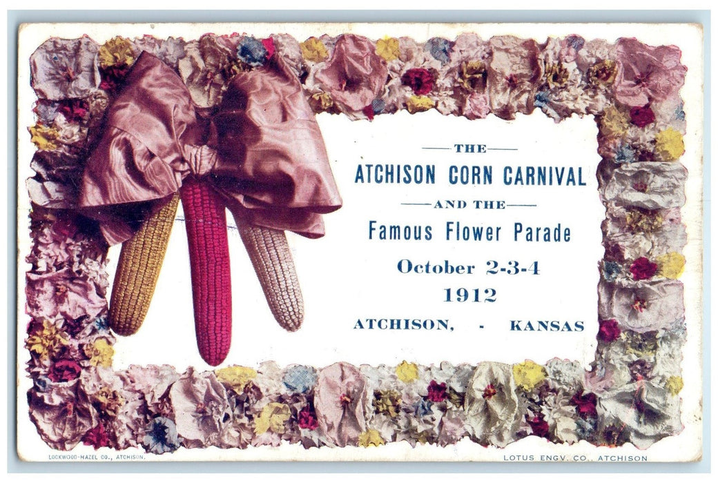 1912 Atchison Corn Carnival & Famous Flower Parade Atchison Kansas KS Postcard