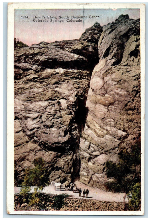 1927 Devil's Slide South Cheyenne Canon View Colorado Springs CO Posted Postcard