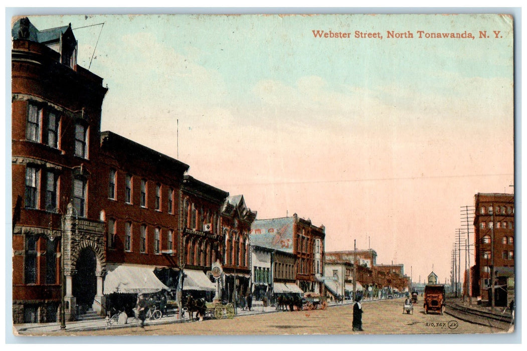 1911 Webster Street Horse Buggy Dirt Road North Tonawanda New York NY Postcard