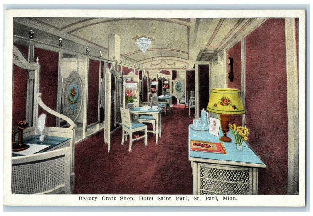 c1920's Beauty Craft Shop Hotel Saint Paul & Restaurant Saint Paul MN Postcard