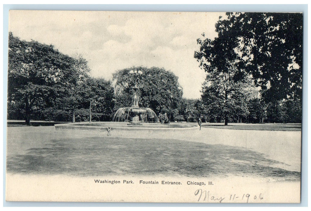 c1905's Washington Park Fountain Entrance Chicago Illinois IL Unposted Postcard