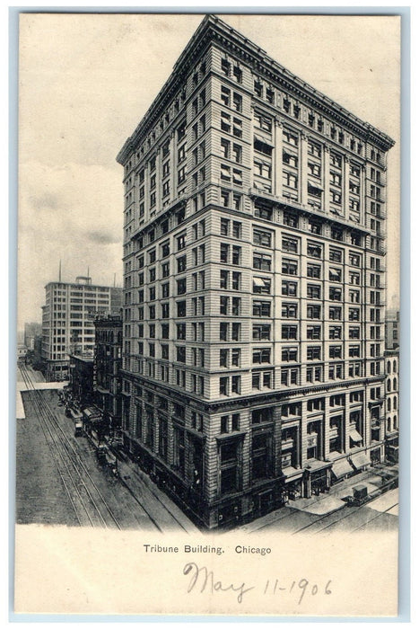 c1905's Tribune Building Exterior Roadside Chicago Illinois IL Unposted Postcard