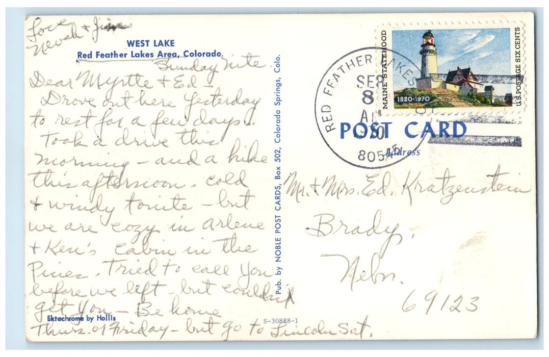 c1960s Scenic View Of West Lake Red Feather Lakes Area Colorado CO Tree Postcard