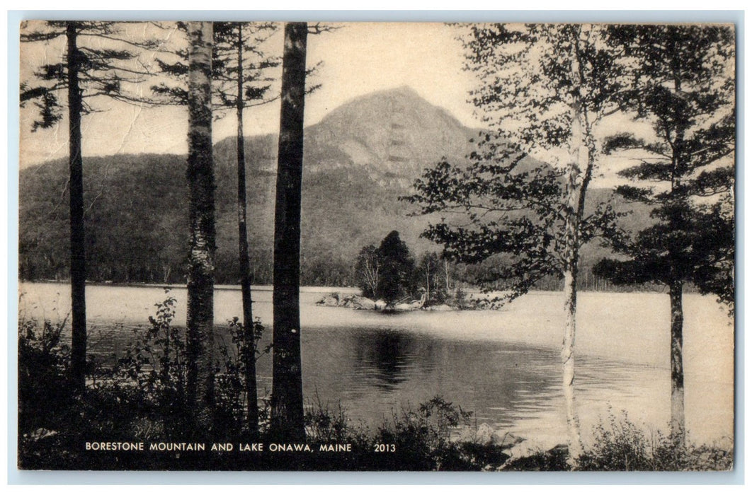 1941 Borestone Mountain And Lake Onawa Rockland Maine ME Posted Trees Postcard