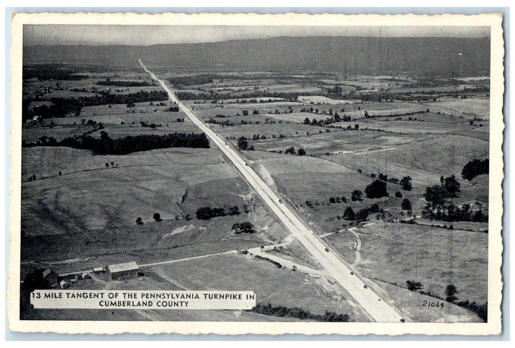c1960's Tangent Of The Pennsylvania Turnpike View In Cumberland City PA Postcard