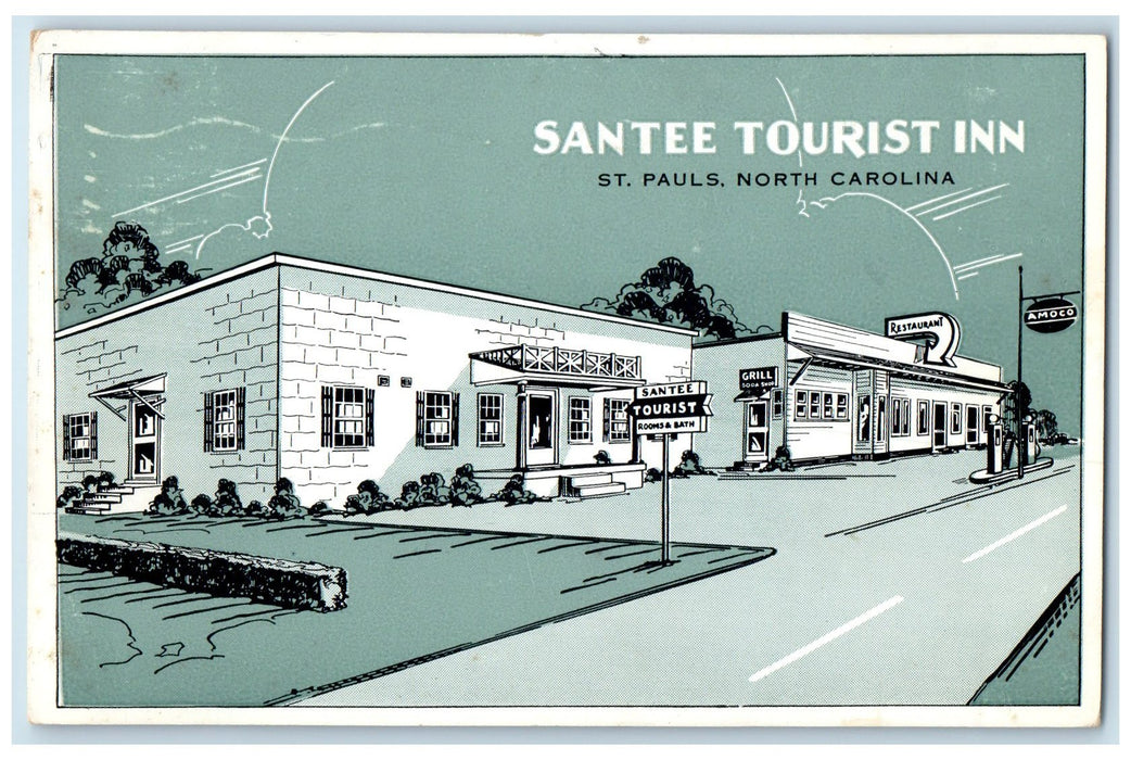 1962 Santee Tourist Inn & Restaurant View St. Pauls North Carolina NC Postcard