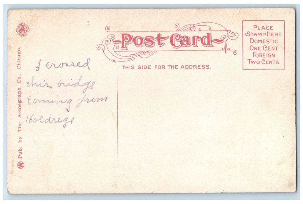 c1910's C. & N. W. Railroad Bridge Sioux City Iowa IA Unposted Vintage Postcard