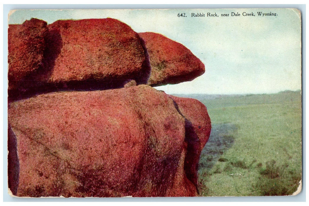 c1910's Rabbit Rock Scene Near Dale Creek Wyoming WY Unposted Vintage Postcard