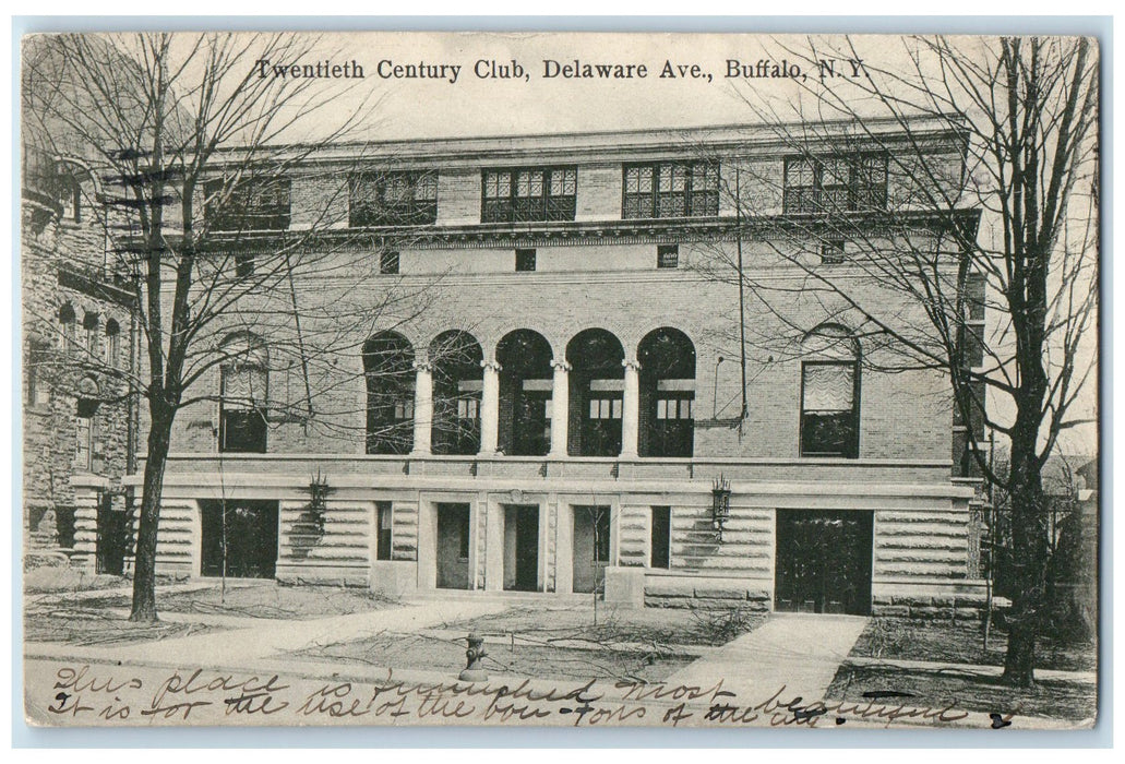 c1905 Twentieth Century Club Delaware Ave. Building Buffalo New York NY Postcard