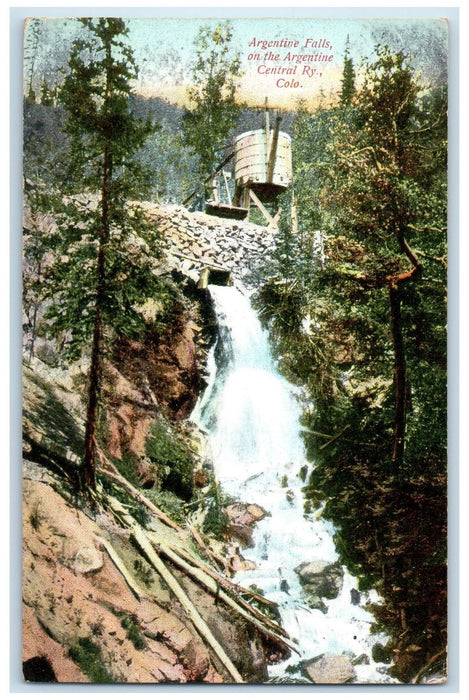 c1910's Argentine Falls On The Argentine Central Railway Georgetown CO Postcard
