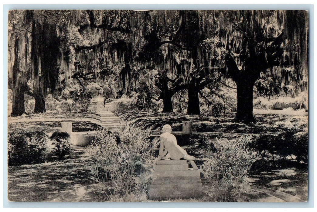1952 Hancock Oval & Live Oak Walk Brookgreen Gardens South Carolina SC Postcard