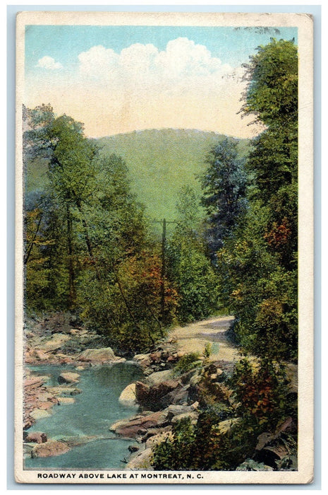 1934 Roadway Above Lake Creek Dirt Road At Montreat North Carolina NC Postcard