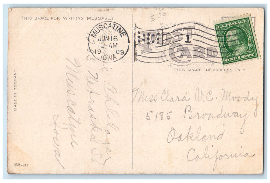 1909 Scenic View Of Davenport Steam Boats And Buildings Iowa IA Posted Postcard
