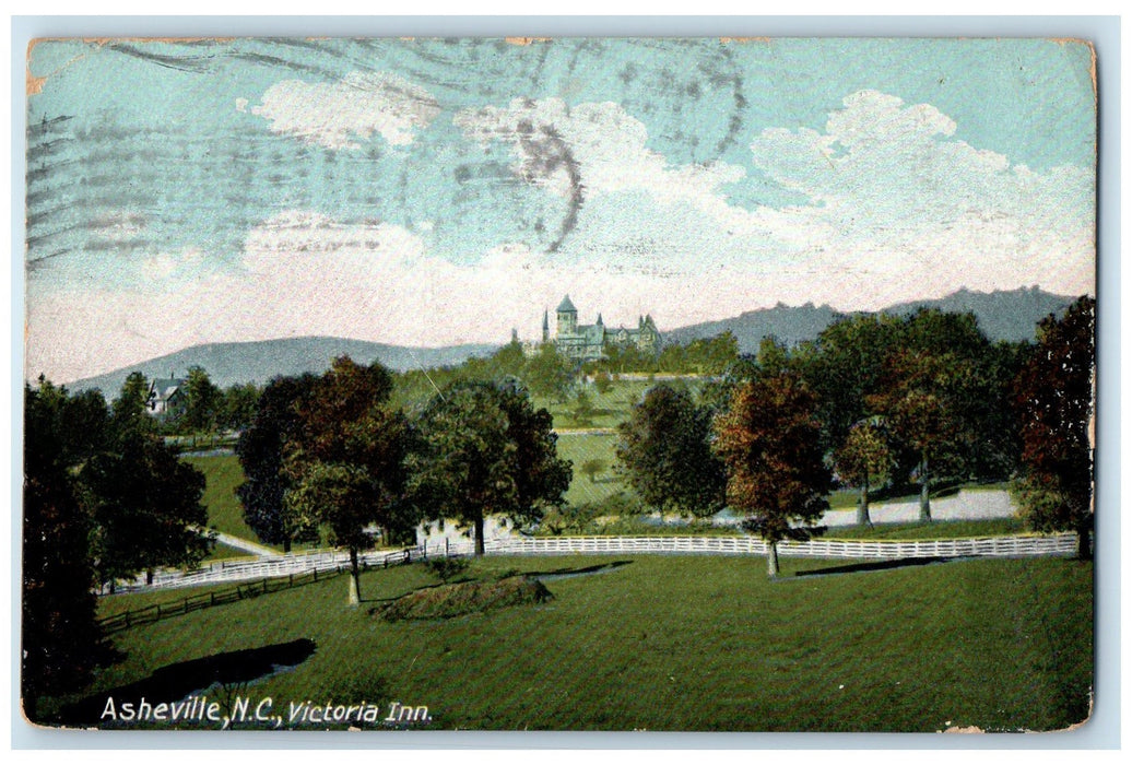 1909 Victoria Inn Hotel & Restaurant Ground Asheville North Carolina NC Postcard