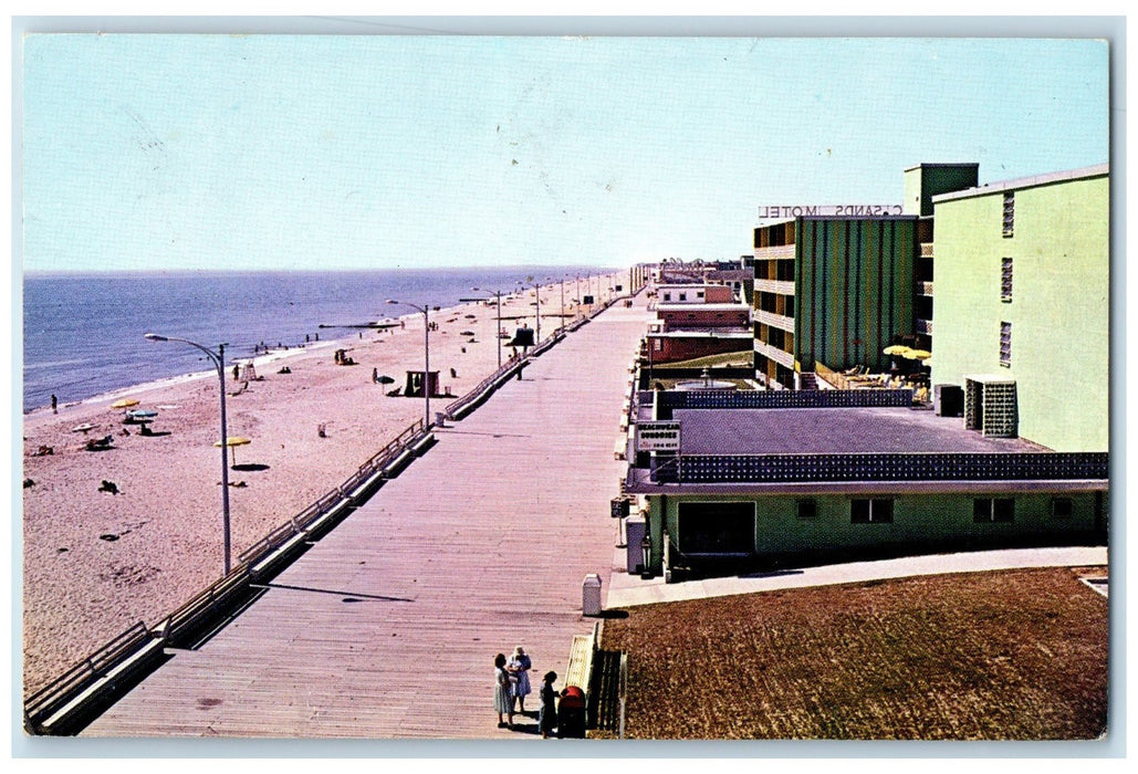 1966 Showing The New Boardwalk Rehoboth Beach Ocean City Delaware DE Postcard
