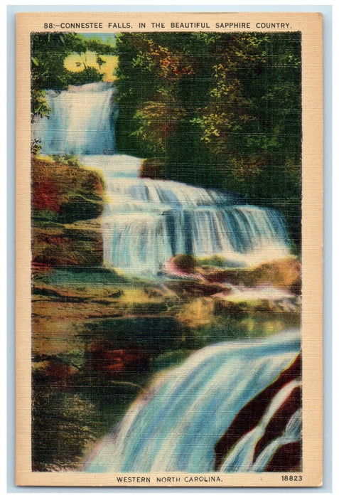 c1940's Connestee Falls In Sapphire Country Western North Carolina NC Postcard