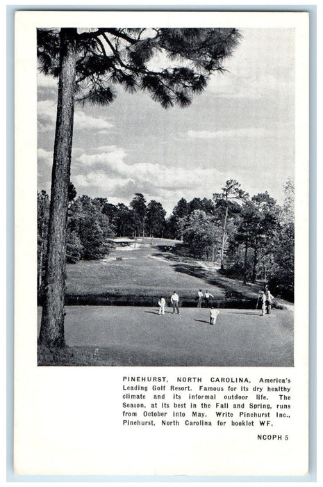 c1920's America's Leading Golf Resort View Pinehurst South Carolina SC Postcard