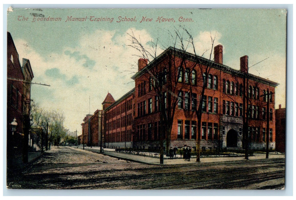 1909 The Boardman Manual Training School Exterior New Haven CT Posted Postcard