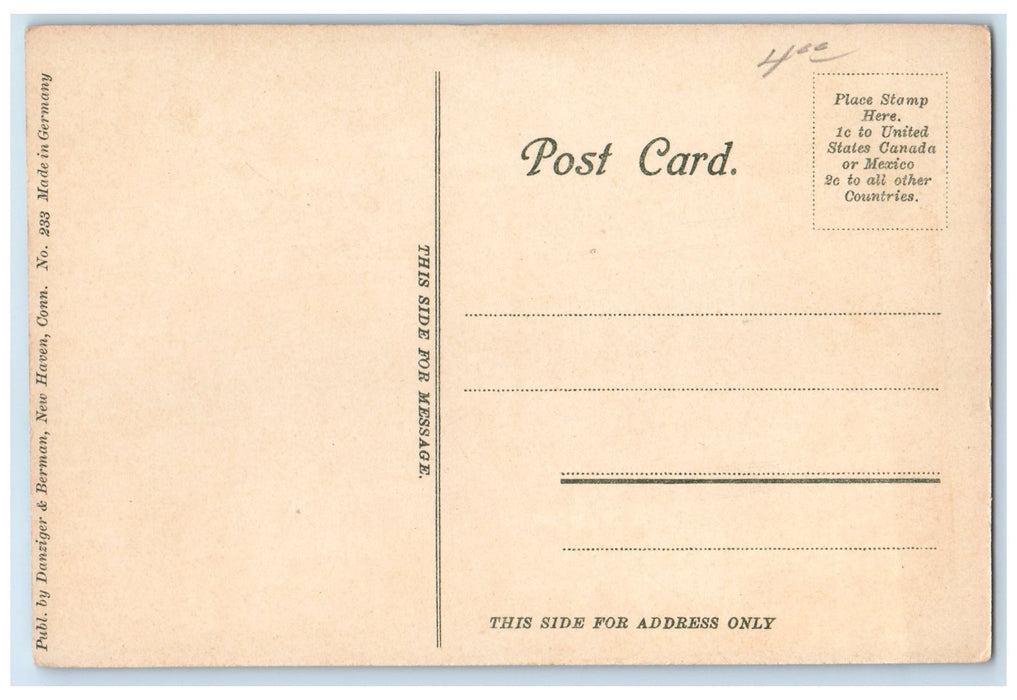 c1910's Alpha Delta Phi Soc'y Bldg. Yale University New Haven CT Trees Postcard